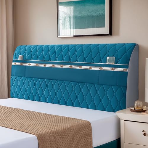 Funda de cabecera elástica, Protector Antipolvo para Camas King y Queen, Fácil de Instalar, Cómoda y Resistente,E,220CM