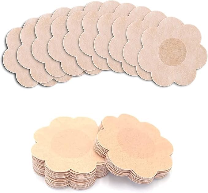 lnxzr5 Nipple Cover Patches for Women, Flower Shape, Nude, Disposable, Self-Adhesive, Pack of 10 Pairs-picture-47