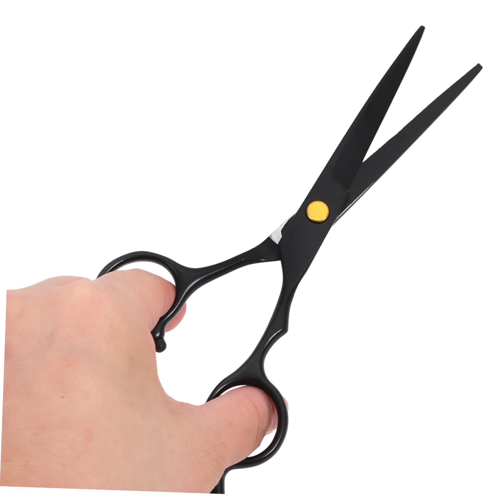 SHERCHPRY Tijeras para Peluquería Profesional en Acero Inoxidable Negro, Set de 1 para Crear Flequillo Natural Enredos, Ideales para Estilistas y Uso en Casa