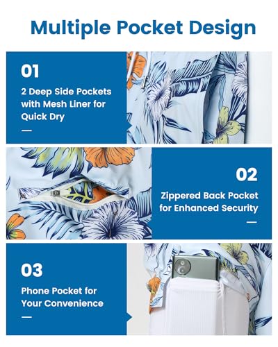 Image of maamgic Mens Swim Trunks with Compression Liner 7 Inch Inseam Mens Bathing Suit Quick Dry Swimming Trunks Swimsuit