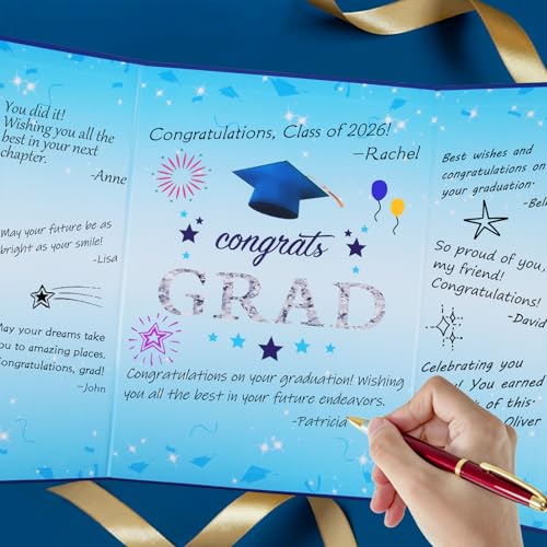 Suyeah Graduation Decorations 2026, Graduation Guest Book, Class of 2026 Grad Guestbook for Graduates Signature Congrats Grad Decorations Supplies Gifts Idea Table Decor (Blue) — view 4