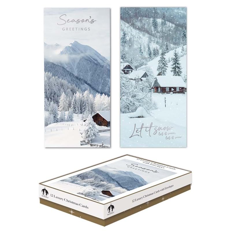 Tallon Festive Wonderland XCA0222 Luxury Slim Christmas Xmas Cards, Box of 12, Photography, Multicolor