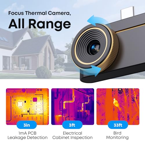 Image of Thermal Master P3, Thermal Camera for iOS & Android, Manual Focus Infrared Camera, 512x384 X IR Resolution, -4℉ to 1112℉ Temp Range Thermal Imager, PCB Inspection