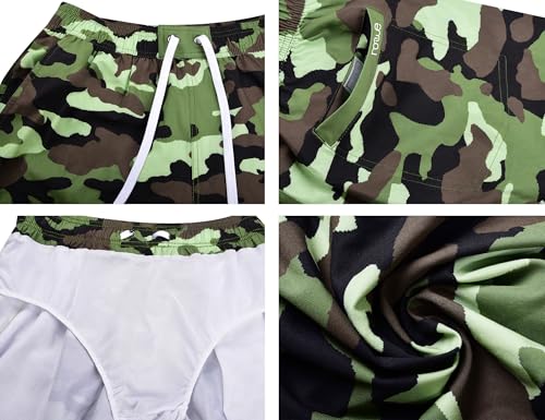 Men's Swim Shorts Quick Dry with Pockets Elastic Waist Beach Shorts4