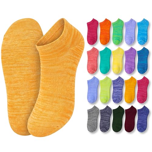 Image of Tipi Toe Women's 20 Pack Colorful Low Cut Socks - Lightweight, Breathable Design for All-Day Comfort Sizes 9-11 /10-13