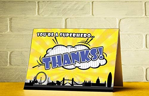 40 Recycled Super Thanks Thank You Cards - Environmentally Friendly Like a Good Super Hero