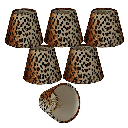 Royal Designs, Inc. Hardback Chandelier Shade CS-958-5-6, Leopard Style 2 Design, 3 x 5 x 4.5, (Pack of 6)