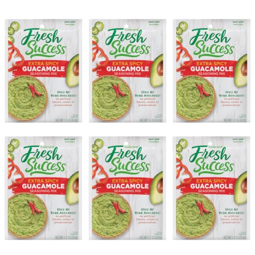 Concord Foods Extra Spicy Guacamole Seasoning Mix, 1.2 oz (Pack of 6)