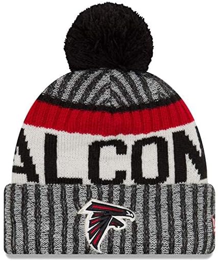 New Era Authentic Falcons Cold Weather Beanie Cap Hat One Size Fit Most Salute to Service Classic Throwback Atlanta (Sideline 17) Black