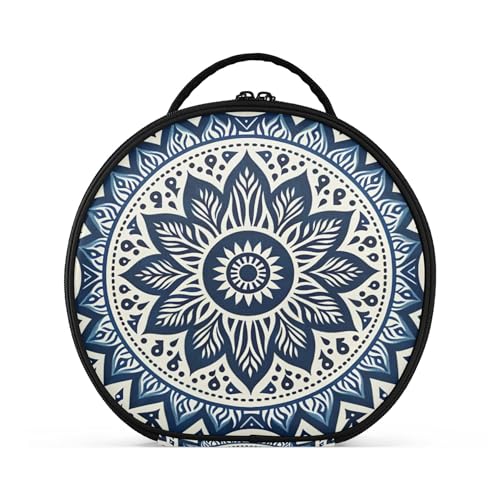 Takiito Flower Tile Travel Makeup Case Portable Makeup Box Artist Cosmetic Case Organizer With Adjustable Dividers