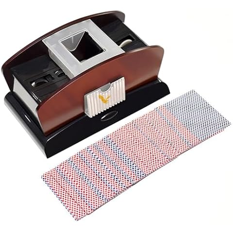 1-2 Deck Automatic Card Shuffler, Plug/Battery Operated Electric Shuffler, Casino Card Game Table Accessories for Home & Party Use Cover