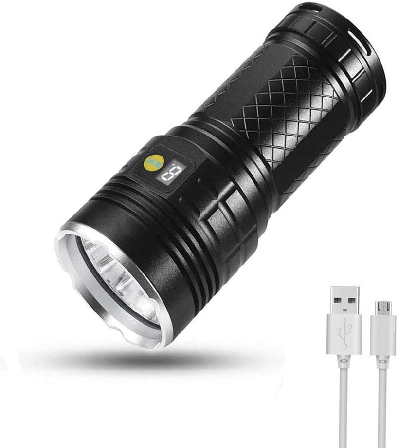 Powerful LED Torch,30000 Lumens Rechargeable 18*T6 LED Torches Handheld Tactical Flashlight with Built-in Batteries&4 Modes, Waterproof Torch Lamp for Camping Hiking Emergency