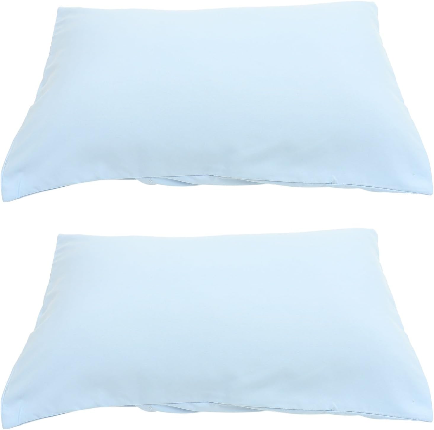 VANZACK Pillowcases Set of 2 Travel Size Pillow Covers Envelope Closure, Soft Microfiber Fabric, Light Blue, Suitable for Boys, ’s Travel Bedding