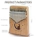 17 Key Kalimba Thumb Piano - Portable Finger Piano with Tuning Hammer & Study Guide, Premium Wood, Unique Musical Gift for Adults & Kids & Beginner-Moon Cat-B