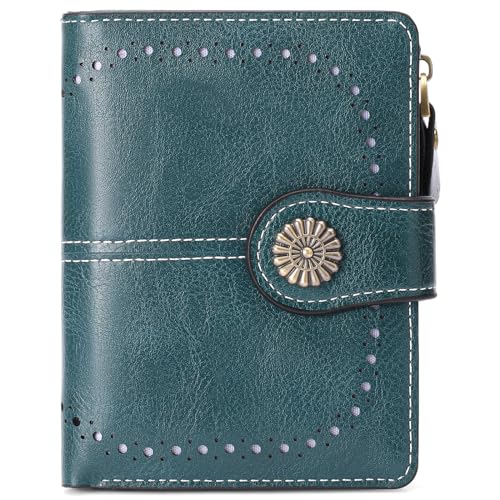 Image of Small Wallet for Women Bifold Credit Card Holder RFID Blocking with Zipper Pocket