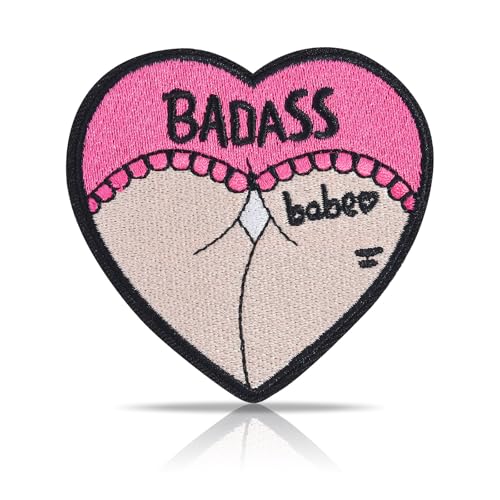 Badass Babe Heart Booty Patch�A�Z�N�V�[�����W�F���[�o�b�g�h�J�p�b�`�A�A�C����/�\�[�I��DIY�N���t�g�o�b�N�p�b�N�A�W���P�b�g�A�o�C�J�[�x�X�g�A�X�q�A���Ղ�̃��C�u���A���ӋC�ȑ�l�̃��[���A�o�b�W �����p