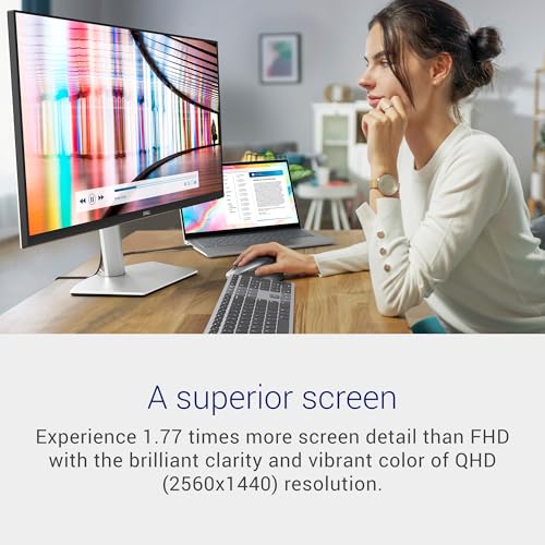 Image of Dell S2722DC Monitor - 27-inch WQHD (2560x1440) 75Hz 4Ms Display, AMD FreeSync, Built in Speaker, USB Type-C Connectivity, Height /Pivot /Swivel /Tilt Adjust - Platinum Silver