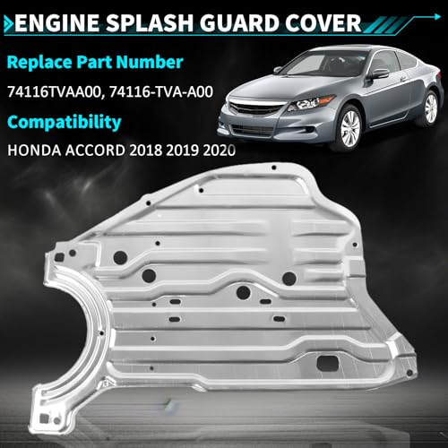 Image of Engine Splash Shield Guard Under Car Shield Cover Board Compatible with Honda Accord 2018 2019 2020 Replace 74116TVAA00 74116-TVA-A00