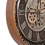 CLXEAST 24 Inch Wall Clock with Moving Gears,Oversized Large Industrial Steampunk Decor, Antique Gold Metal Roman Numeral Wall Clocks for Farmhouse Living Room Decor - Image 3