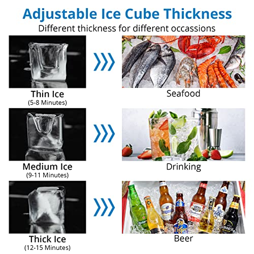 Zstar Undercounter Ice Maker Machine, Built-In Commercial Ice Machine, 85 Lbs/Day And 25 Lbs Ice Bin, Stainless Steel Freestanding Ice Maker With Reversible Door, Self-Cleaning, For Home, Business #TOP7
