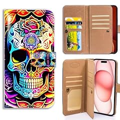 Colorful Mandala Skull Flowers