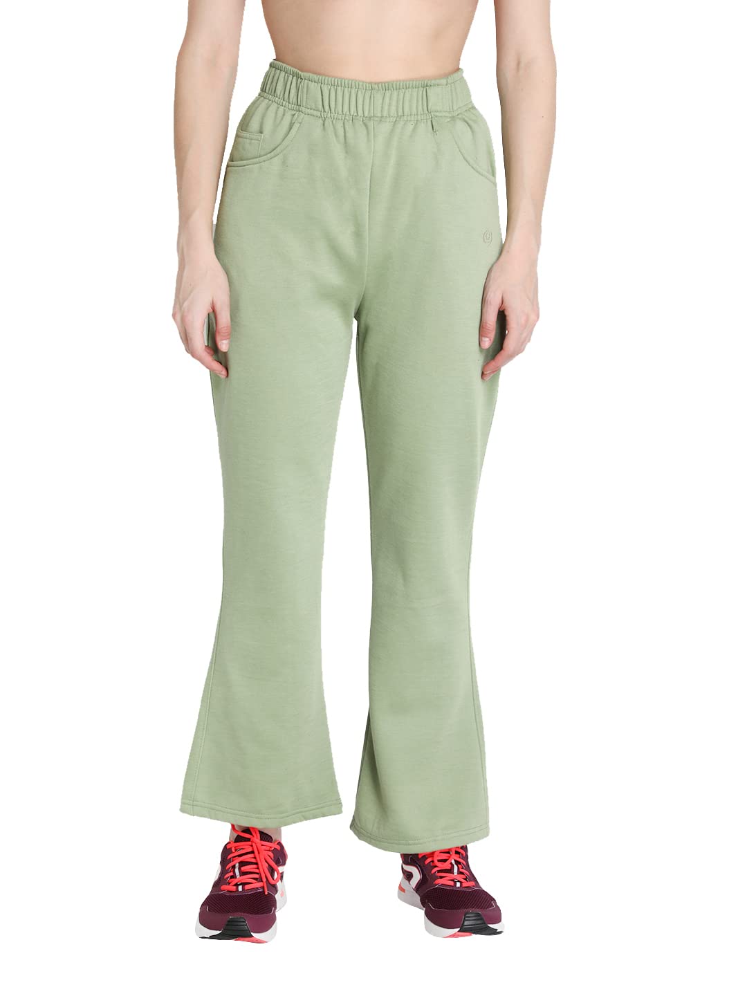 CHKOKKO Women's Regular Fit Mid Rise Bellbottom Track Pant Workout Running Lower
