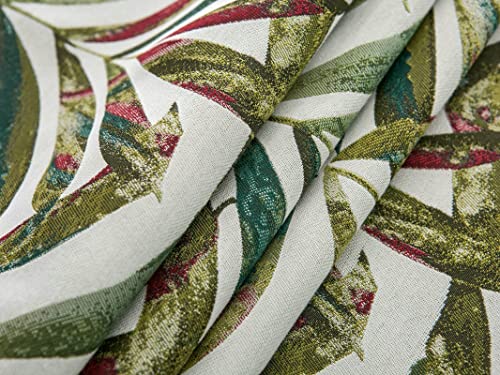 Chemin de table de Noël anti-tache vert imprimé feuilles 32x160 cm - 2