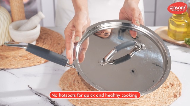 Buy JENSONS TriPly Stainless Steel 22 cm Frypan with Steel lid