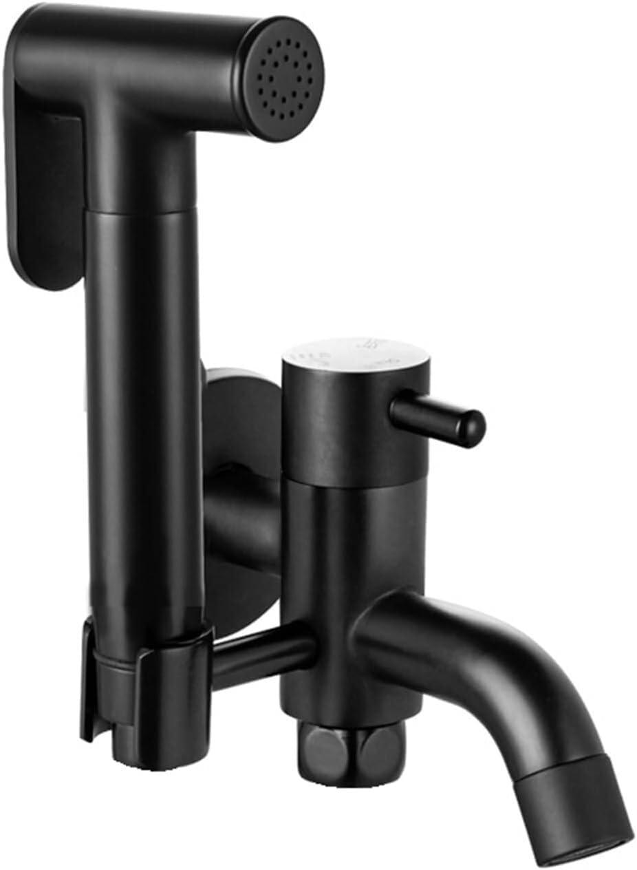 Black Handheld Bidet Sprayer for Toilet Pressure Copper Construction Ergonomic Handle Easy Installation Water-Saving