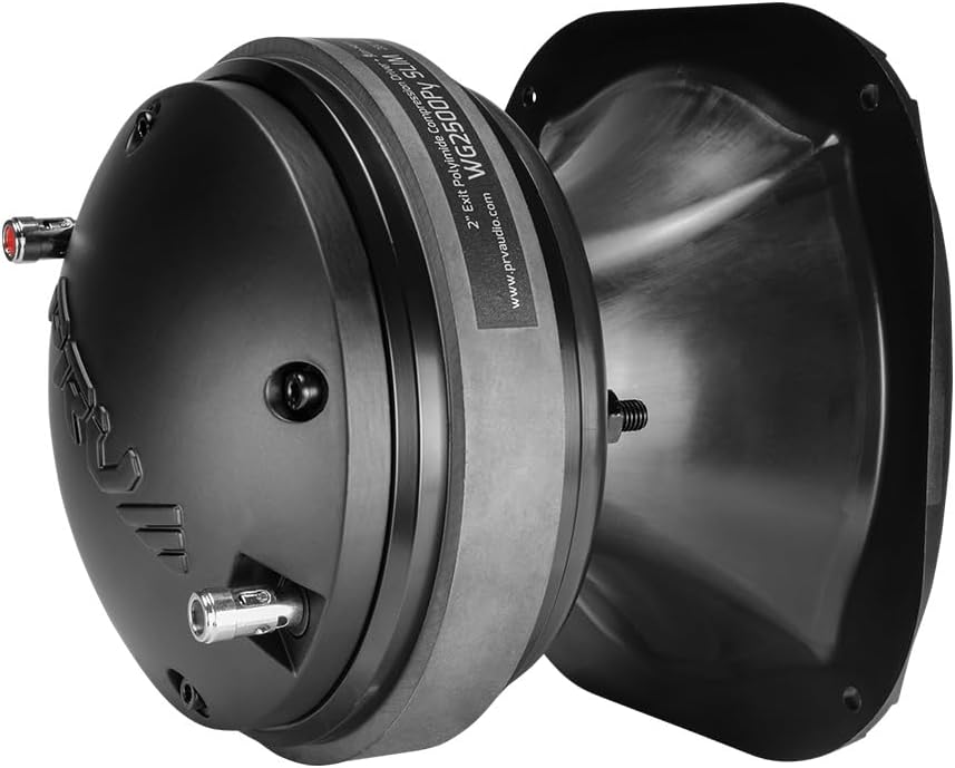 PRV AUDIO 2X WG2500Py Slim 200 Watts 2" Exit Mids & Highs Horn Driver 8 Ohm 107dB PRO Audio Polyimide Compression Driver with Shallow Waveguide (2 Horn Drivers) Bundle 400 Watts image 5