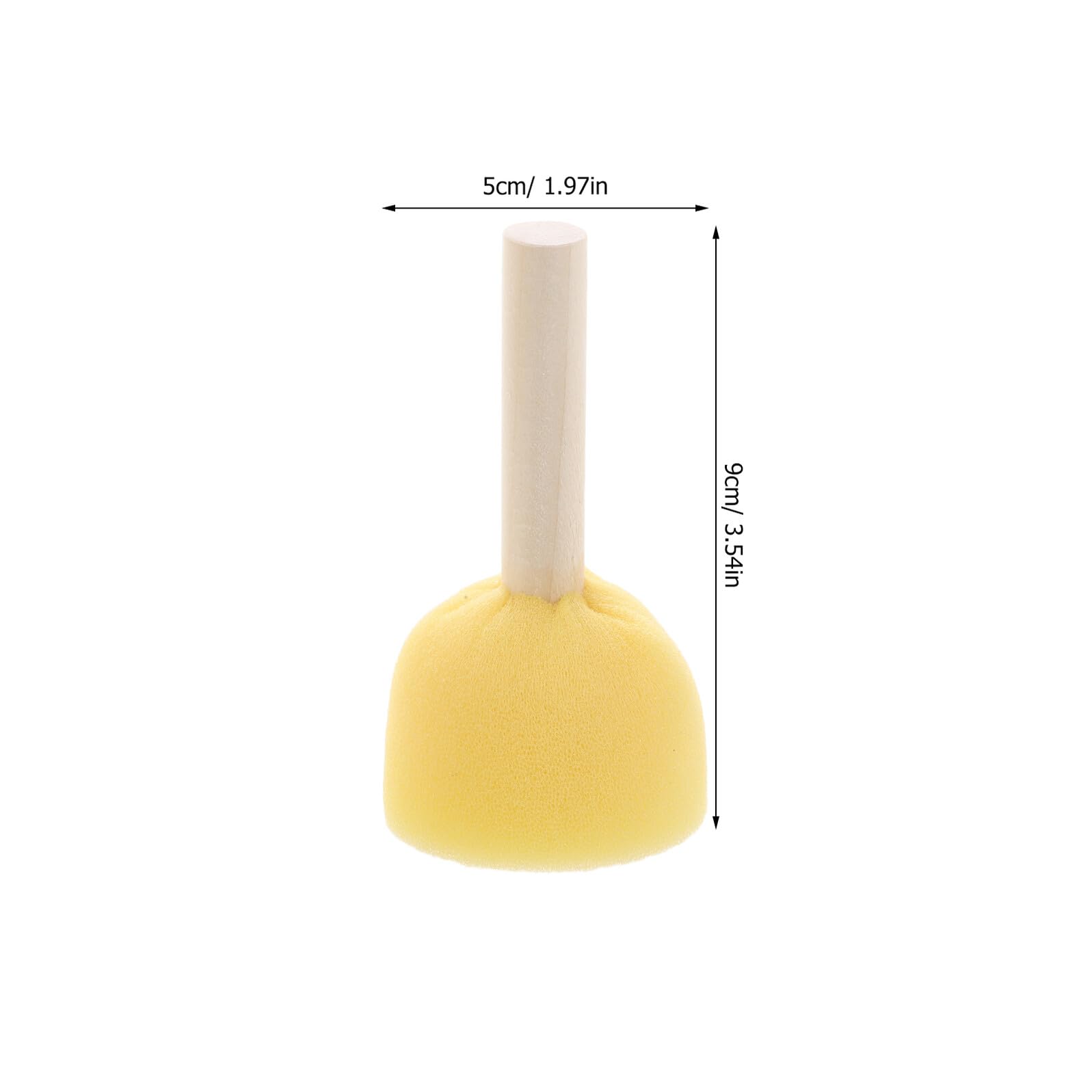 Hemobllo Pinceles de Esponja Redondos para Manualidades 5 CM Juego de 40 Unidades con Mango de Madera Esponjas Reutilizables para Pintura Acrílica y Témpera Aplicadores de Barniz para