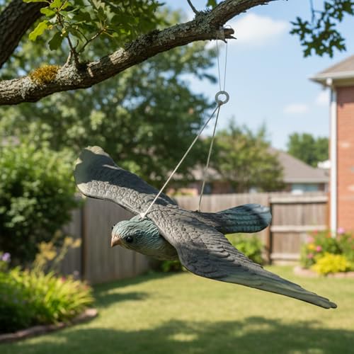 Burakh Hawk Owl & Heron Decoy Bird Pest Deterrent Cat Repeller Pond Scarer Ornaments | Bird Repellent | Flying Falcon Decoy | Control Cat Bird Repeller (Hawk Falcon) - 6