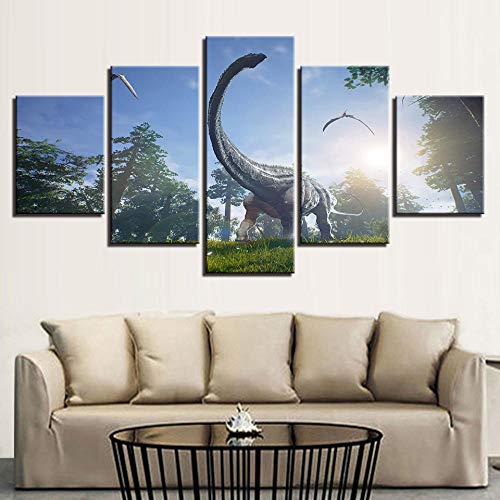 Impression sur toile 5 pièces diplodocus moderne - 2