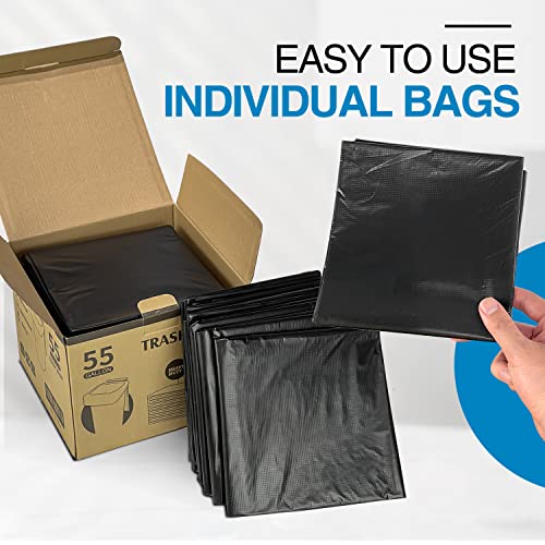 Charmount 55 Gallon Trash Bags,1.25 Mil-37"X 56" Black Heavy Duty Garbage Bags For Storage,Kitchen,Yard Work (30 Count) #TOP1