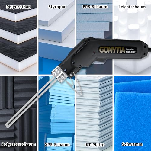 GONYTIA Styroporschneider Styrocutter mit 2x 150mm + 2x 200mm geraden Klingen Styroporschneider - Handschneider mit Klingen
