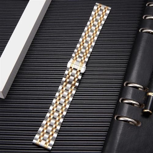 Bracelet de montre de rechange or argent noir acier 20mm - 4