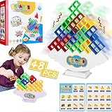 ZZDG 48 Pcs Tetra Tower Balance Stacking Blocks Game, Board Games for 2 Players+ Family Games, Parties, Travel, Kids & Adults Team Building Blocks Toy