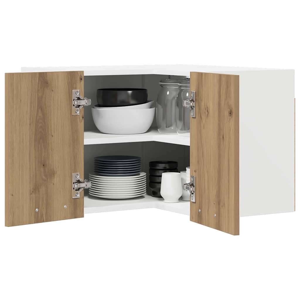 vidaXL Hängeschrank Artisan-Eiche und Weiß 57 x 57 x 40 cm, Moderne Küchenschränke, rechteckig, viel Stauraum, langlebige Materialien, Coole Lösungen für Deine Wohnung
