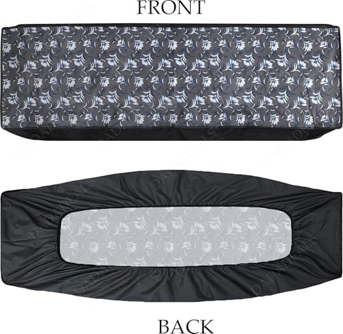 Image of Split AC Cover Combo Set 1.5 Ton | Indoor Outdoor Waterproof & Dustproof Protection | Durable, Breathable Fabric | These Covers Help Maintain Airflow | Black White Floral