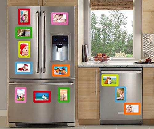 4X6 Magnetic Picture Frames Colorful Magnetic Photo Frames For Refrigerator 4X6 Magnet Frame Thick Strong Magnet Photo Frame Holder Magnetic Frames Magnets Frame For Iron Material Surface Decor 6 Pack #TOP2