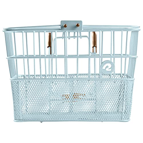 image for Retrospec Apollo Detachable Front Bike Basket Steel Half-Mesh with Int