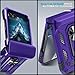 Janmitta Compatible with Moto Razr 2024/2025 Case,Razr+ Plus 2024/2025 Case with Lanyard+Hinge Protection+Finger Ring Holder Kickstand,Dual-Layer Full Body Protective Shockproof Phone Cover,Purple