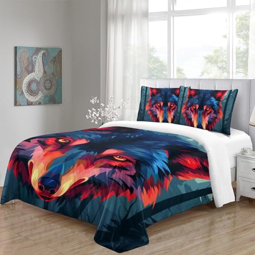 Housse de couette loup 200 x 200 cm microfibre lit double - 5