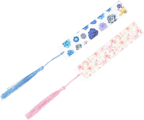 ONDIAN Bookmark Marker Transparent Handmade Natural for Flowers Er Teachers Teacher Lovers Floral Dried Reader Tassel Gifts Holder Page Tassels