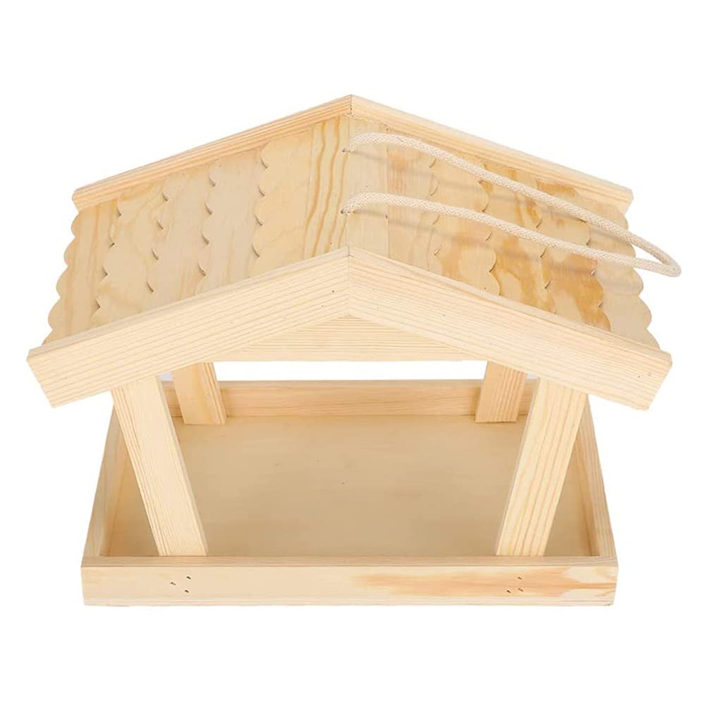 Mangiatoia per uccelli da esterni, in legno, per portico, decorazione per uccelli