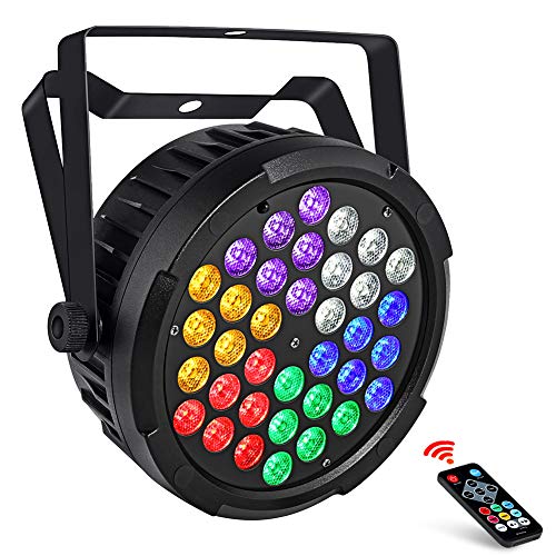 OPPSK LED Stage Light, 36LEDs 36W RGBWA/UV Par Light Remote DMX Control, Auto
