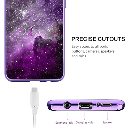 Bentoben Compatible Samsung S9 Case, Slim Fit Glow In The Dark Shockproof Hybrid Hard Pc Soft Tpu Bumper Drop Protective Girls Women Men Phone Cover For Samsung Galaxy S9 5.8", Purple Nebula #TOP7