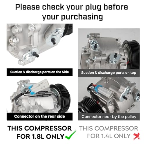 Image of New AC Air Condition Compressor w /Clutch for 2013-2018 Chevrolet Sonic L4 1.8L 1.8 (NOT for 1.4L Engine; for manual temp control only), 29167C, 42699130