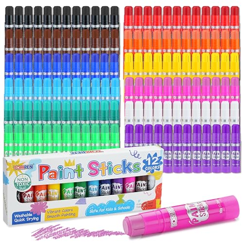 Tempera Paint Sticks for Kids & Artists (144 Pack)
