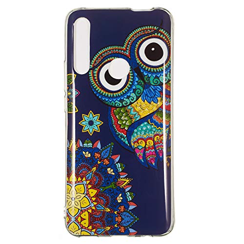 Transparent TPU Sparkle Bling Glitter Compatible with Huawei P Smart Z /Y9 Prime 2019,Ultra Thin Slim Clear Soft Funny Cute 3D Flower Cartoon Flexible Silicone Bumper Protective Back Cover